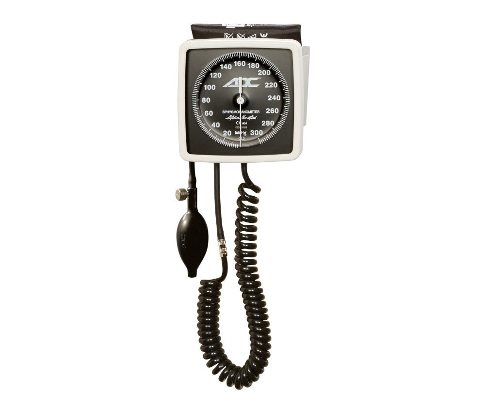 Adult Wall-Mounted Aneroid, Black, Latex Free (LF)