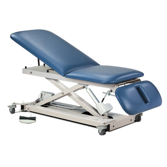 Clinton 8039987 Power XL 600, Open Base, Power Table with Adjust. Backrest and Drop Section with Casters | QuinceMedical.com
