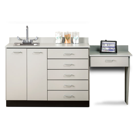 Clinton 8048-99 Base Cabinet Set with 2 Doors, 5 Drawers and Desk | QuinceMedical.com