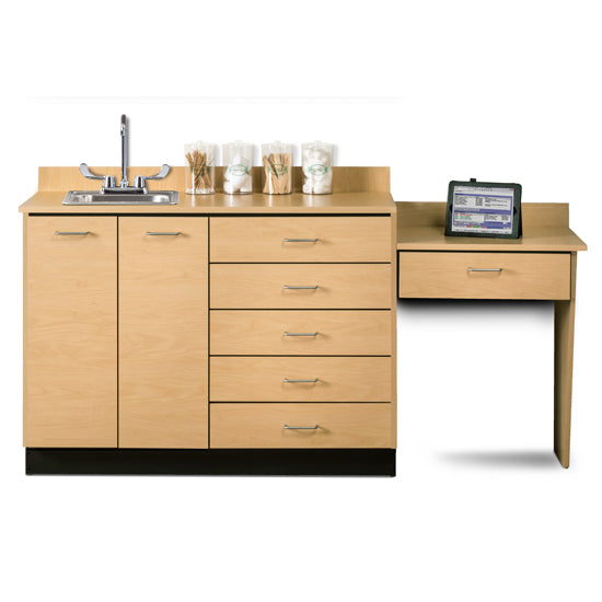 Clinton 8048-99 Base Cabinet Set with 2 Doors, 5 Drawers and Desk | QuinceMedical.com