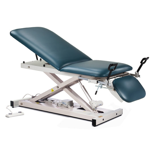Clinton 82360 Power 400, Open Base, Power Table with Adjust. Backrest and Drop Section and Stirrups | QuinceMedical.com