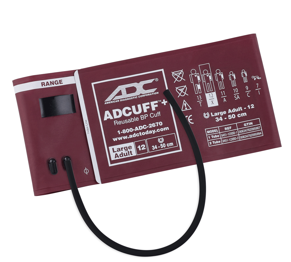 ADCUFF®+, 1-Piece Cuff, 1 Tube Large Adult, Burgundy, Latex-Free (LF)