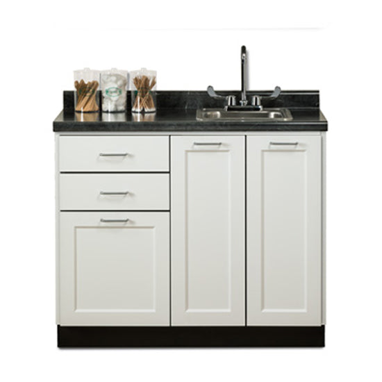 Clinton 8642 Fashion Finish 42" Base Cabinet with 3 Doors and 2 Drawers | QuinceMedical.com