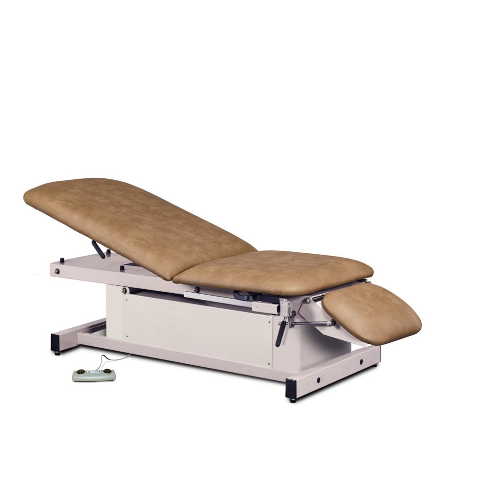 Clinton 87360 Power-Glide, Hi-Lo, Treatment Table with Adjustable Backrest, Footrest & Stirrups