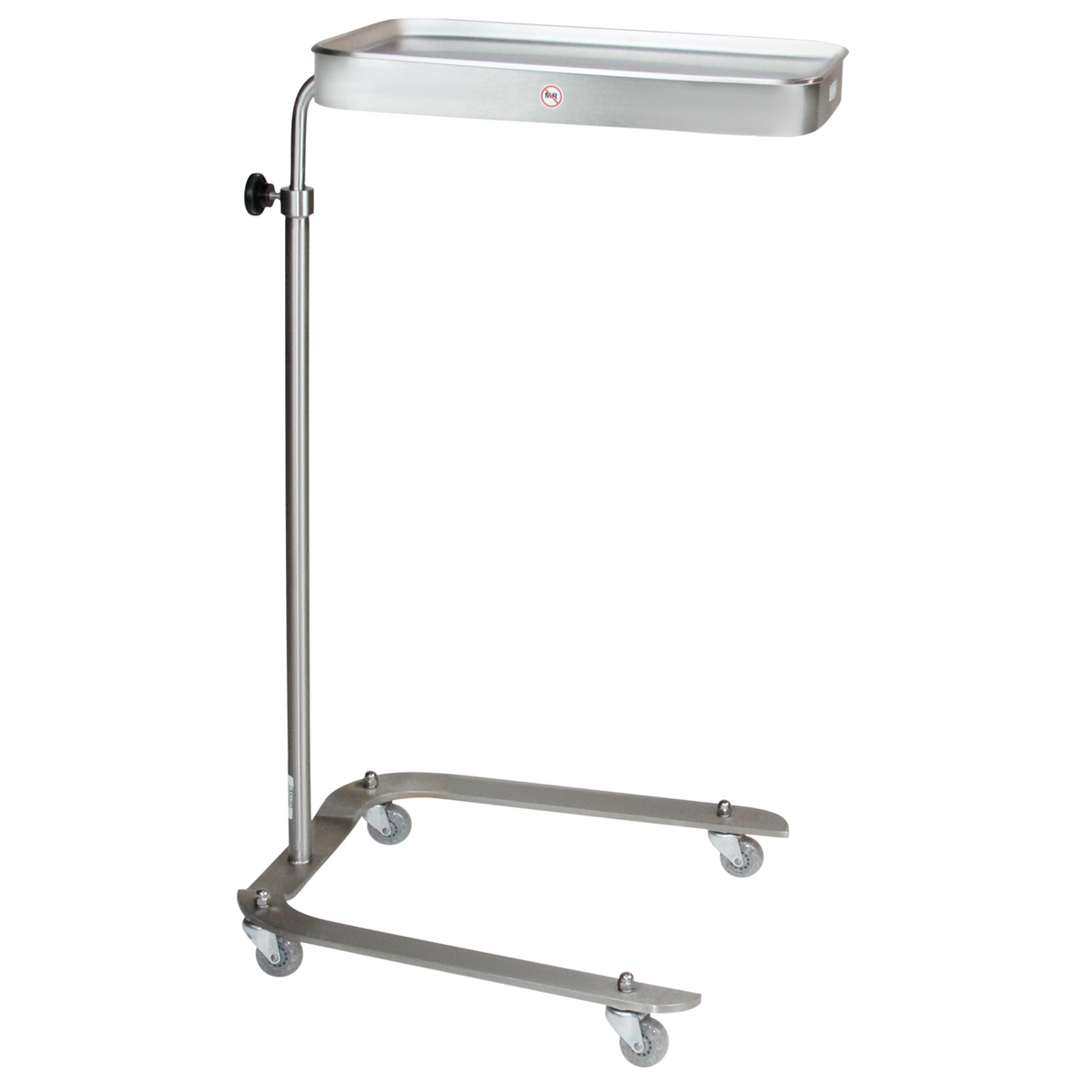 Blickman 8848SS Newark Stainless Steel Mayo Stand, Four Caster Base, 12-5/8" x 19-1/8" Tray | QuinceMedical.com