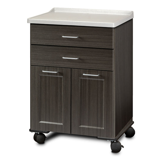 Clinton 8922-AF Fashion Finish, Molded Top, Mobile Treatment Cabinet with 2 Doors and 2 Drawers | QuinceMedical.com
