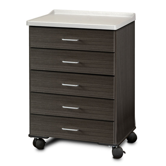 Clinton 8950-AF Fashion Finish, Molded Top, Mobile Treatment Cabinet with 5 Drawers | QuinceMedical.com