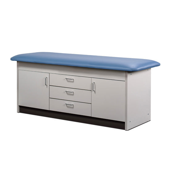 Clinton 91009 Cabinet Table with Center Drawers & Closed-Door Storage