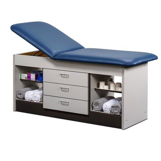 Clinton 98013 Cabinet Table with Center Drawers & Open Storage