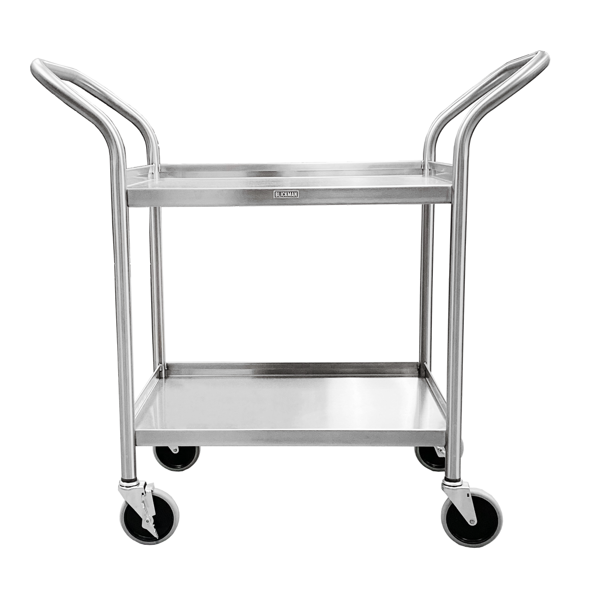 Blickman 7537SS Heavy Duty Stainless Steel Utility Cart, 2 Shelves, 700 lb Capacity | QuinceMedical.com