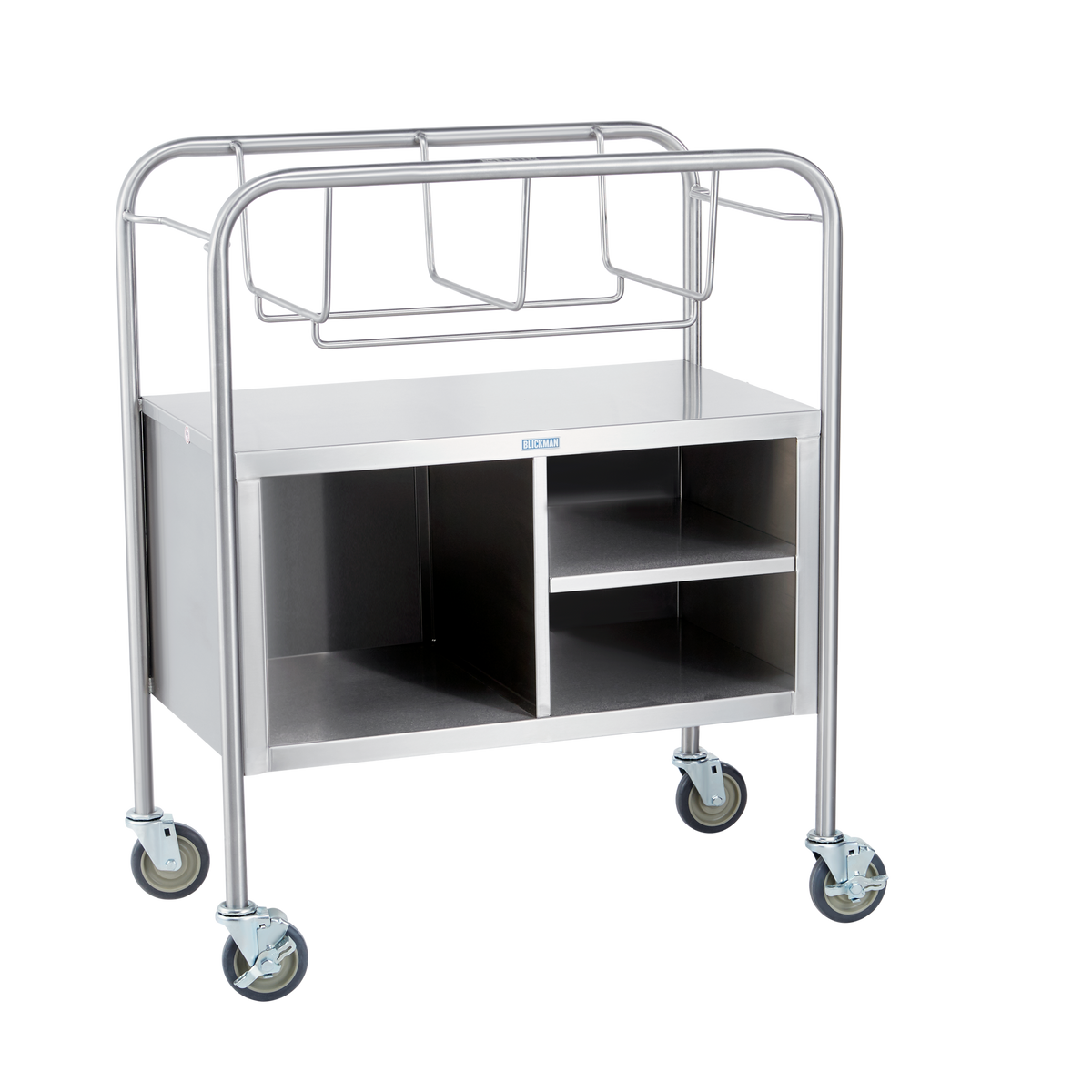 Blickman 8049SS Coleman Stainless Steel Bassinet with Open Cabinet, Frame Only | QuinceMedical.com