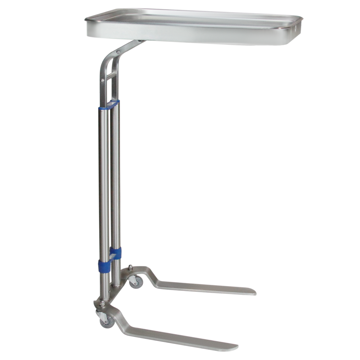Blickman 8871SS Benjamin Double Post Stainless Steel Mayo Stand, Large 20" x 25" Tray | QuinceMedical.com