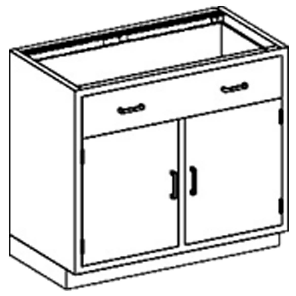 Blickman DC35HS Stainless Steel Base Cabinet with 2 Doors & 1 Large Drawer, 35"W | QuinceMedical.com