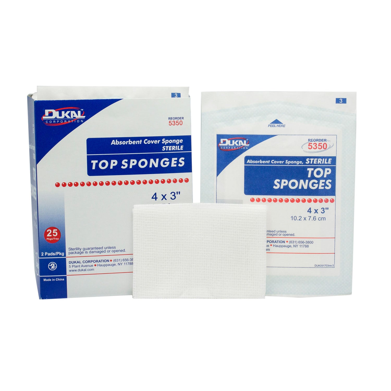 Dukal Top Sponges - Non-Woven Facing Cover Sponge