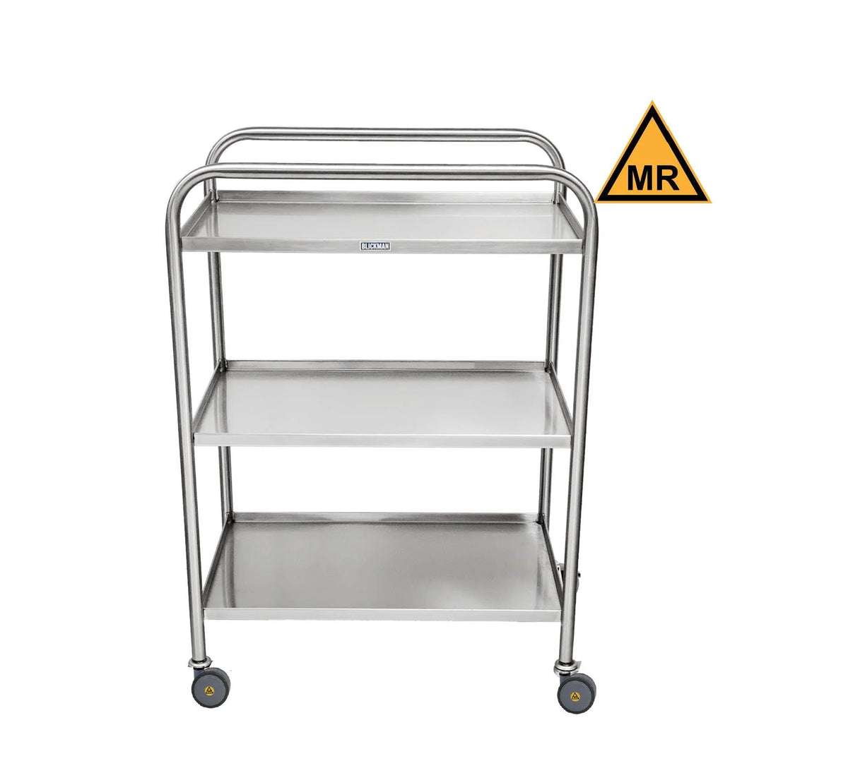 Blickman 7536SS-MR MR Conditional Medium Duty Stainless Steel Utility Cart, 3 Shelves | QuinceMedical.com