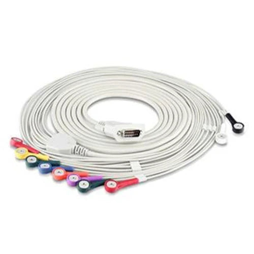 EDAN 10 Lead ECG Cable, Snap Type (AHA), 01.57.107582