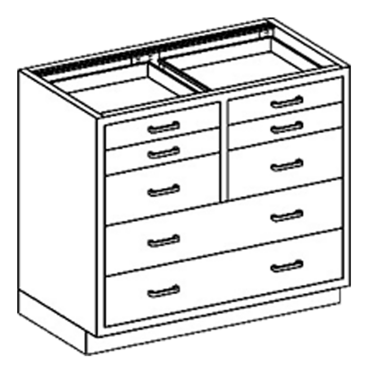 Blickman FC35HS Stainless Steel Drawer Base Cabinet with 6 Small & 2 Large Drawers, 35"W | QuinceMedical.com