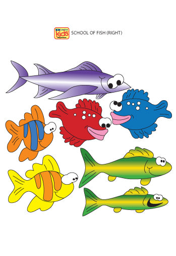 Clinton 07-CC-R School of Fish (Right Facing) Wall Sticker | QuinceMedical.com