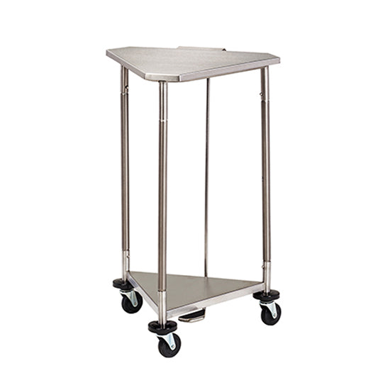 Clinton HS-54 18 in. Stainless Steel Triangular Hamper with Lid | QuinceMedical.com