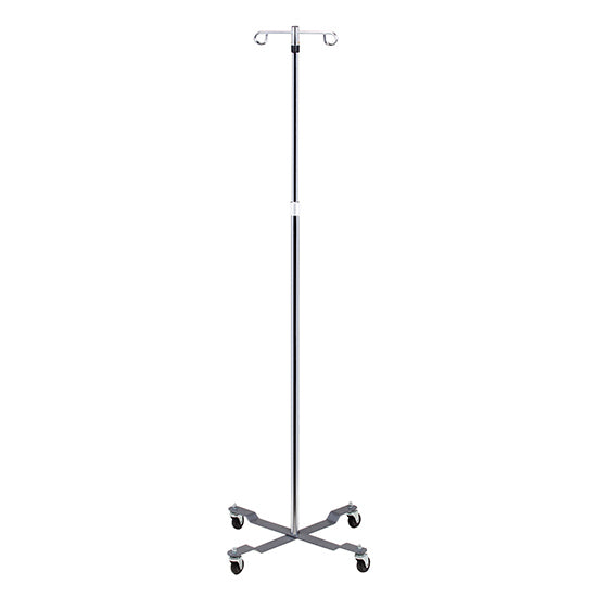 Clinton IV-40 Economy 4-Leg, 2-Hook IV Pole | QuinceMedical.com