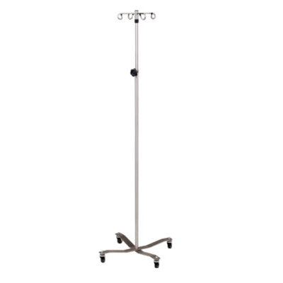 Clinton IVS-314 Stainless Steel IV Pole with 4-Hook Top | QuinceMedical.com