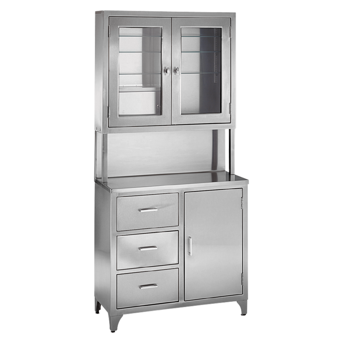 Blickman 7956SS Kennedy Stainless Steel Medical Cabinet with Narcotic Locker & 3 Drawers, 36"W | QuinceMedical.com