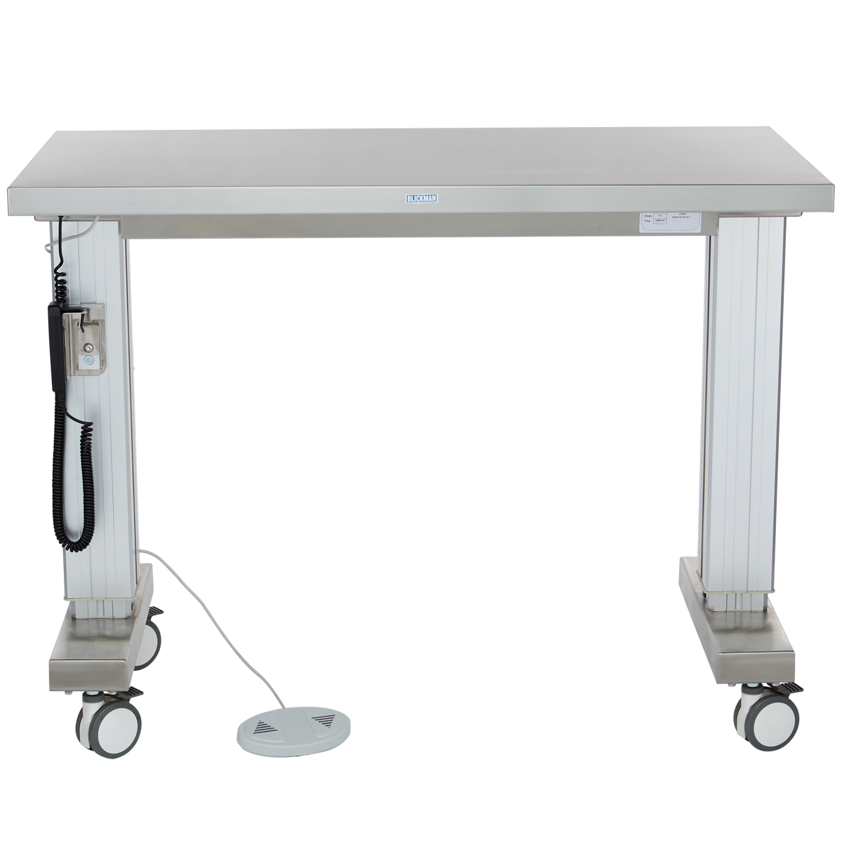 Blickman 7902SS-M Liberty Motorized Height-Adjustable Stainless Steel Instrument Table, 41"W x 46"D | QuinceMedical.com