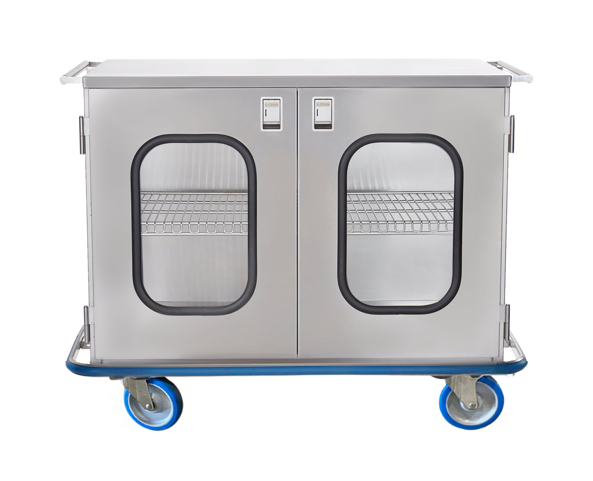 Blickman CCC1-19G Maxi Stainless Steel Surgical Case Cart with Glass Doors, 52"W | QuinceMedical.com