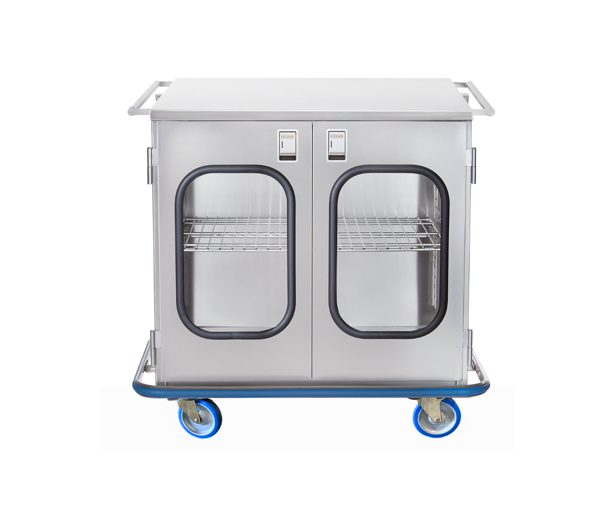 Blickman CCC2-19G Multipurpose Surgical Case Cart, Glass Doors, 42"W x 29"D | QuinceMedical.com