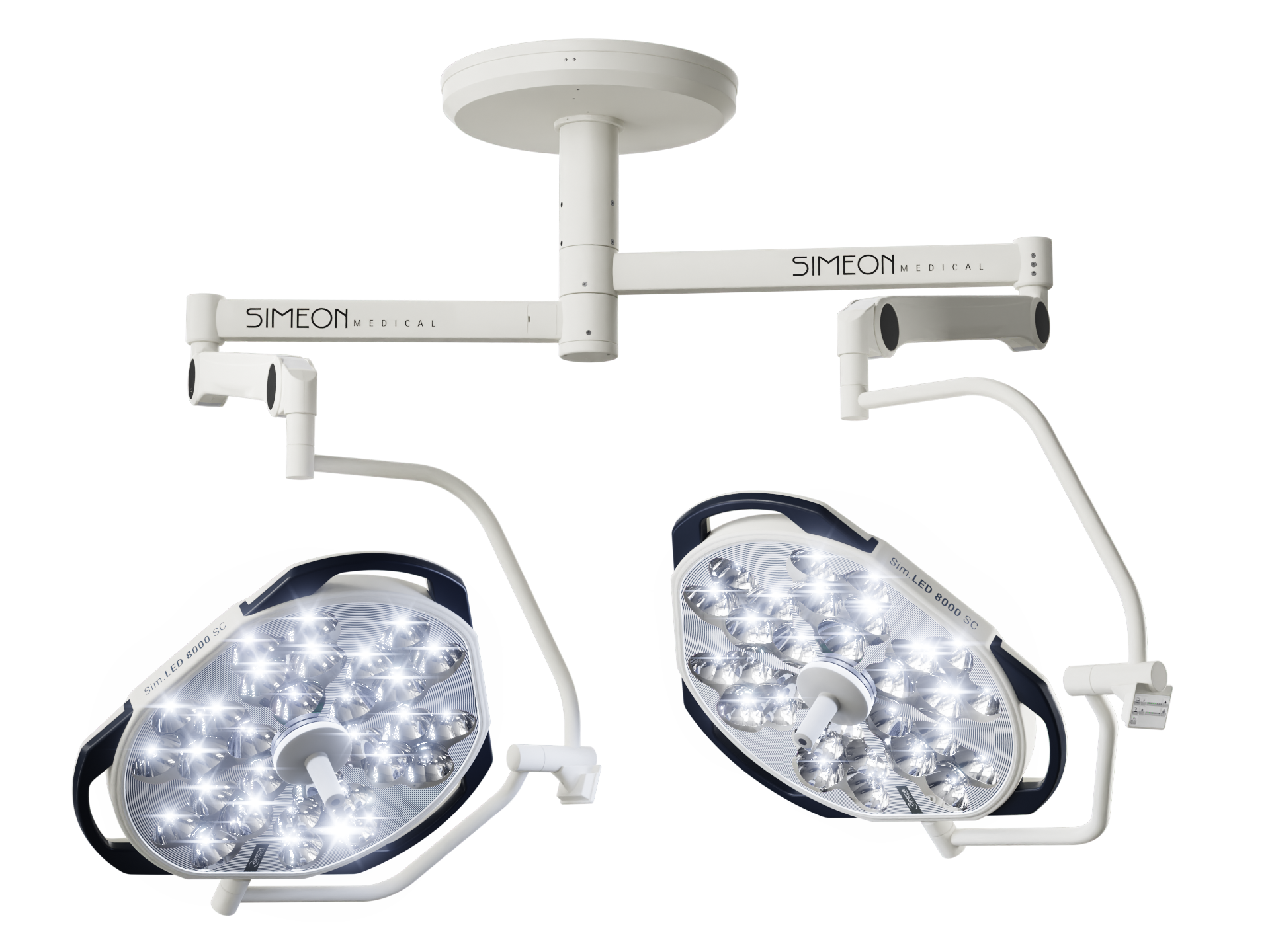 Sim.LED 500, Single Light, 2x 32" Monitor Arm, Ceiling