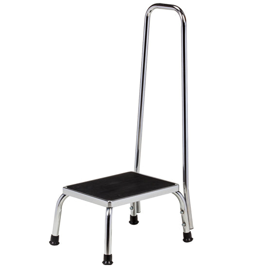 Clinton T-50 Chrome, Step Stool with Hand Rail | QuinceMedical.com