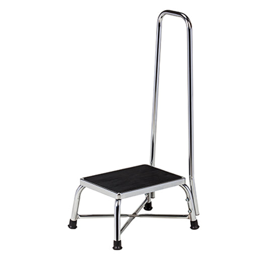 Clinton T-6150 Heavy-Duty, Chrome, Step Stool with Handrail