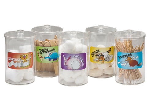 Clinton T-77 Labeled, Clear Plastic, Animal Pals, Sundry Jars | QuinceMedical.com