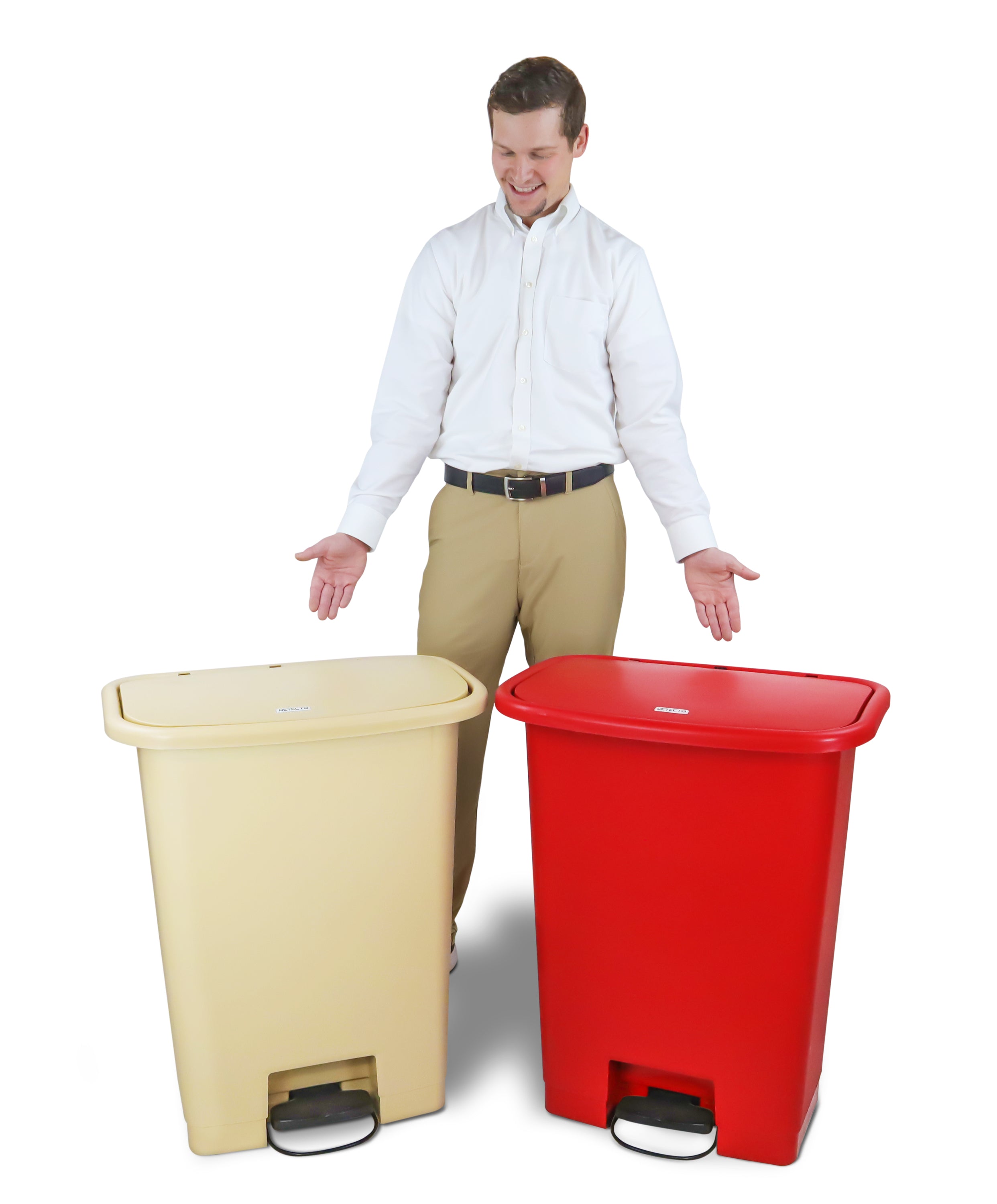 Waste Mate Plastic Waste Receptacle, 18 Gallon, Beige