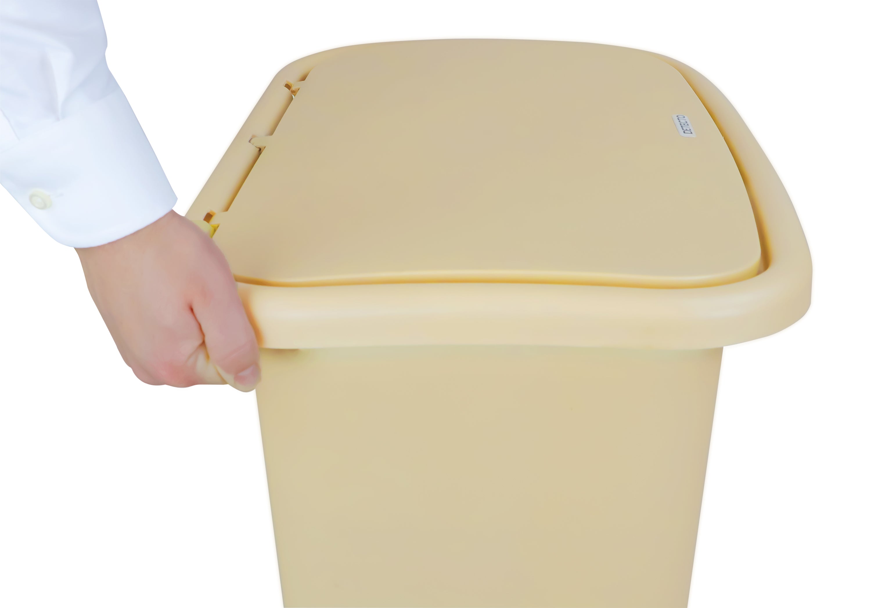 Waste Mate Plastic Waste Receptacle, 18 Gallon, Beige