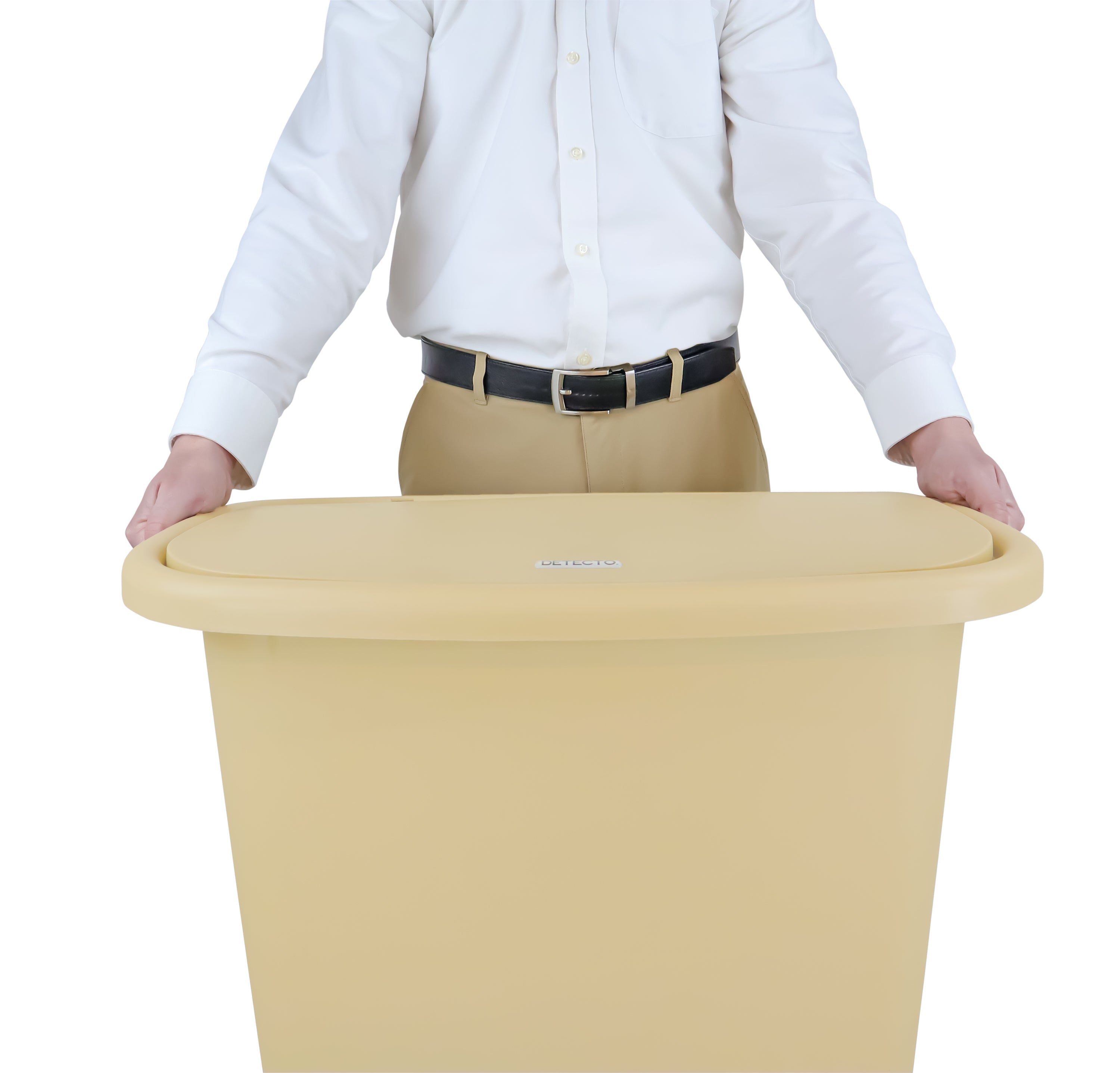Waste Mate Plastic Waste Receptacle, 18 Gallon, Beige