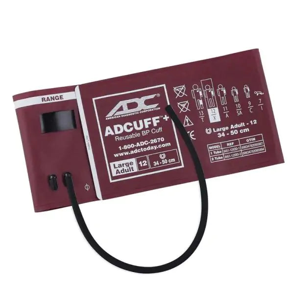 ADCUFF®+, 1-Piece Cuff, 1 Tube with 8974M, Large Adult,Burgundy (LF)
