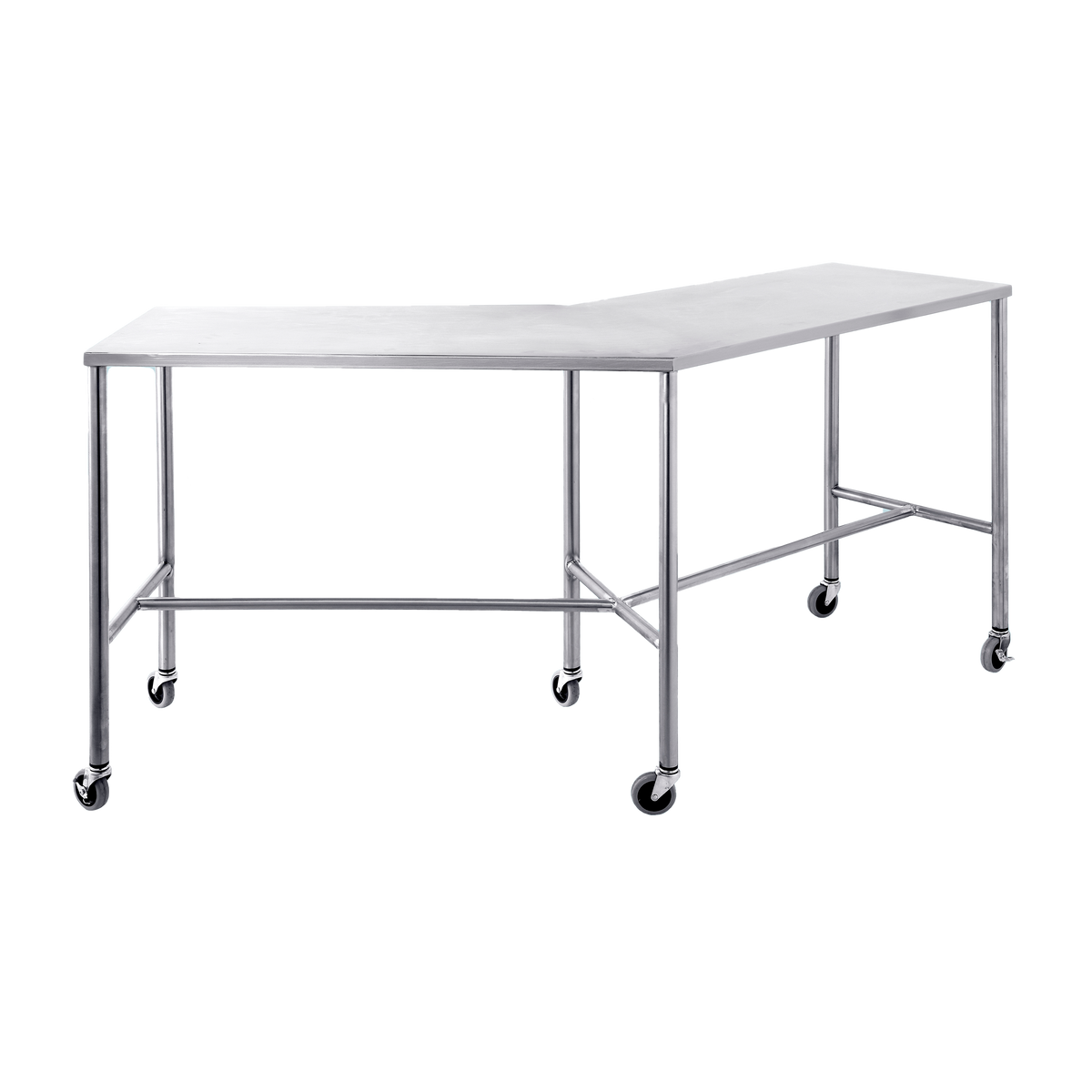Blickman 7863SSA Stainless Steel Angular Instrument Table, 72" W x 18" D x 34" H | QuinceMedical.com
