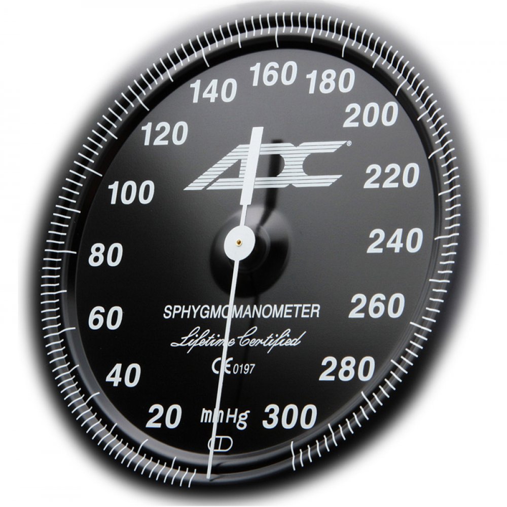Adult Wall-Mounted Aneroid, Black, Latex Free (LF)