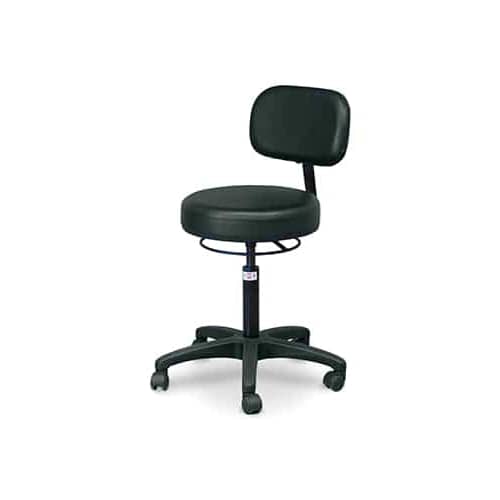 Hausmann Economy Air-Lift Stool with Circular Ring Control Handle and Backrest | QuinceMedical.com