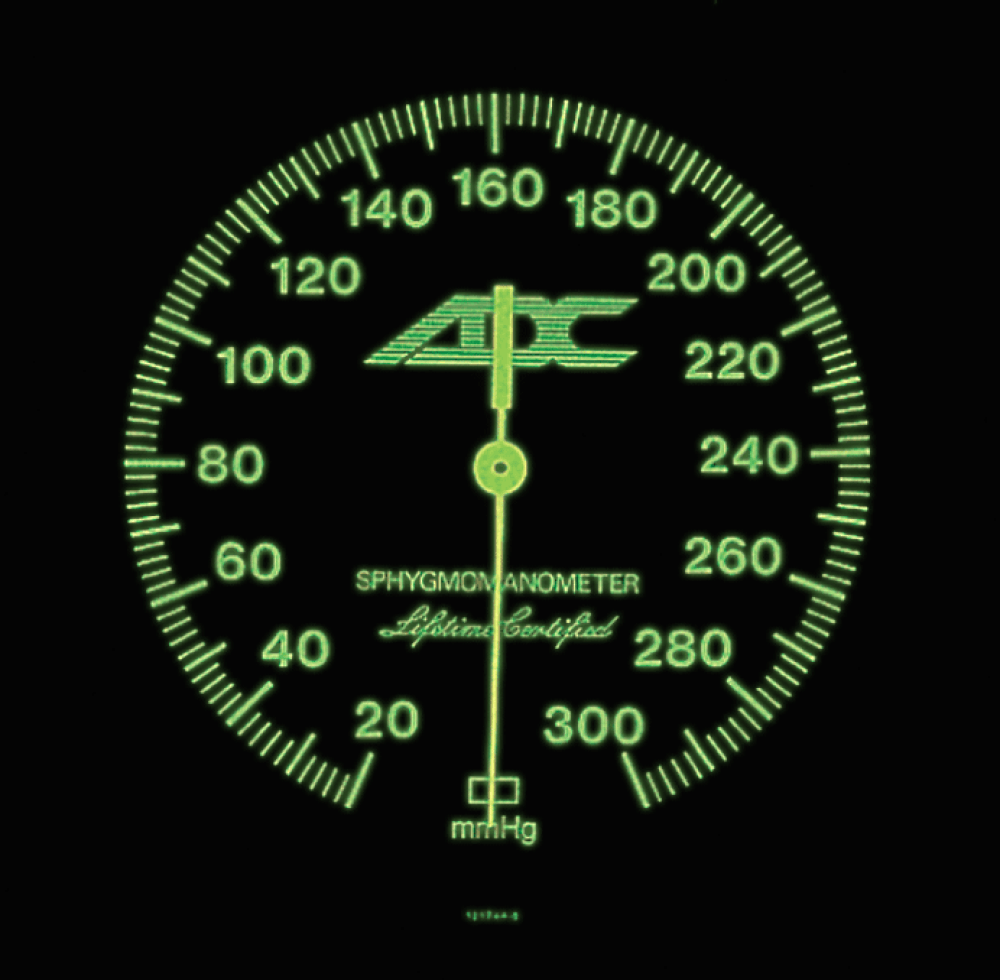 Adult Wall-Mounted Aneroid, Black, Latex Free (LF)