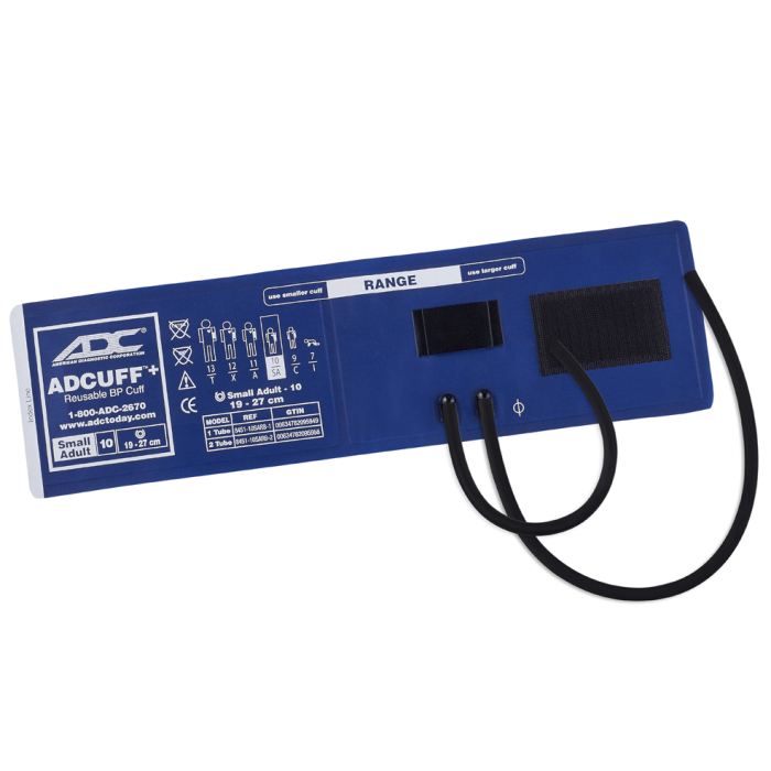 ADCUFF®+, 1-Piece Cuff, 2 Tube Small Adult, Royal Blue, Latex-Free (LF)