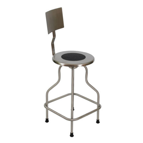 UMF Medical SS6700 Stainless Steel Revolving Stool with Backrest and Foot Ring UMF SS6700 | QuinceMedical.com