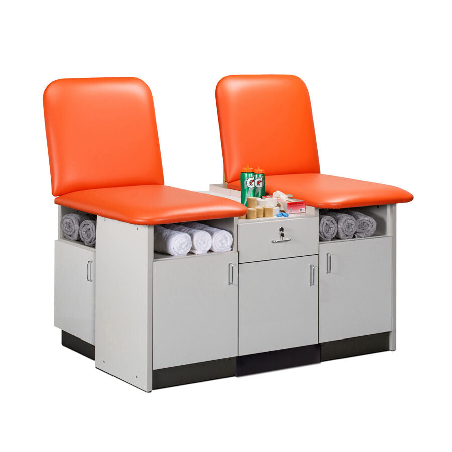 Clinton 9299-48 48" Cabinet-style, 2-Seat, Taping Station with Backrests