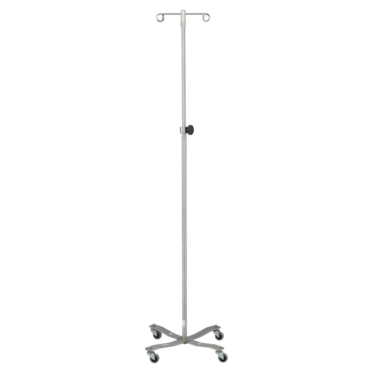 Blickman 1410SS 4-Leg Stainless Steel IV Stand, Tru-Loc, 2 Hooks | QuinceMedical.com