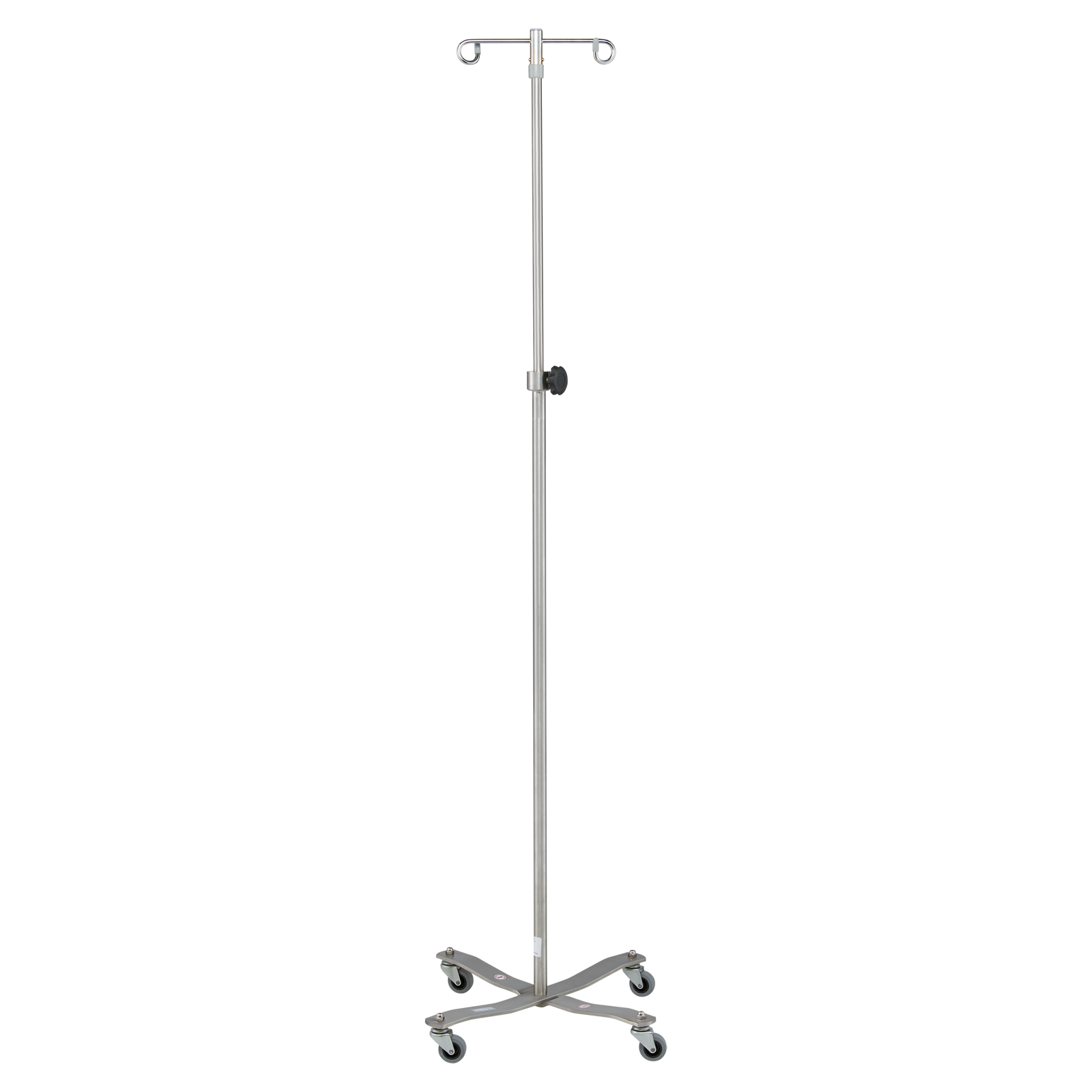 Blickman 1410SS 4-Leg Stainless Steel IV Stand, Tru-Loc, 2 Hooks | QuinceMedical.com