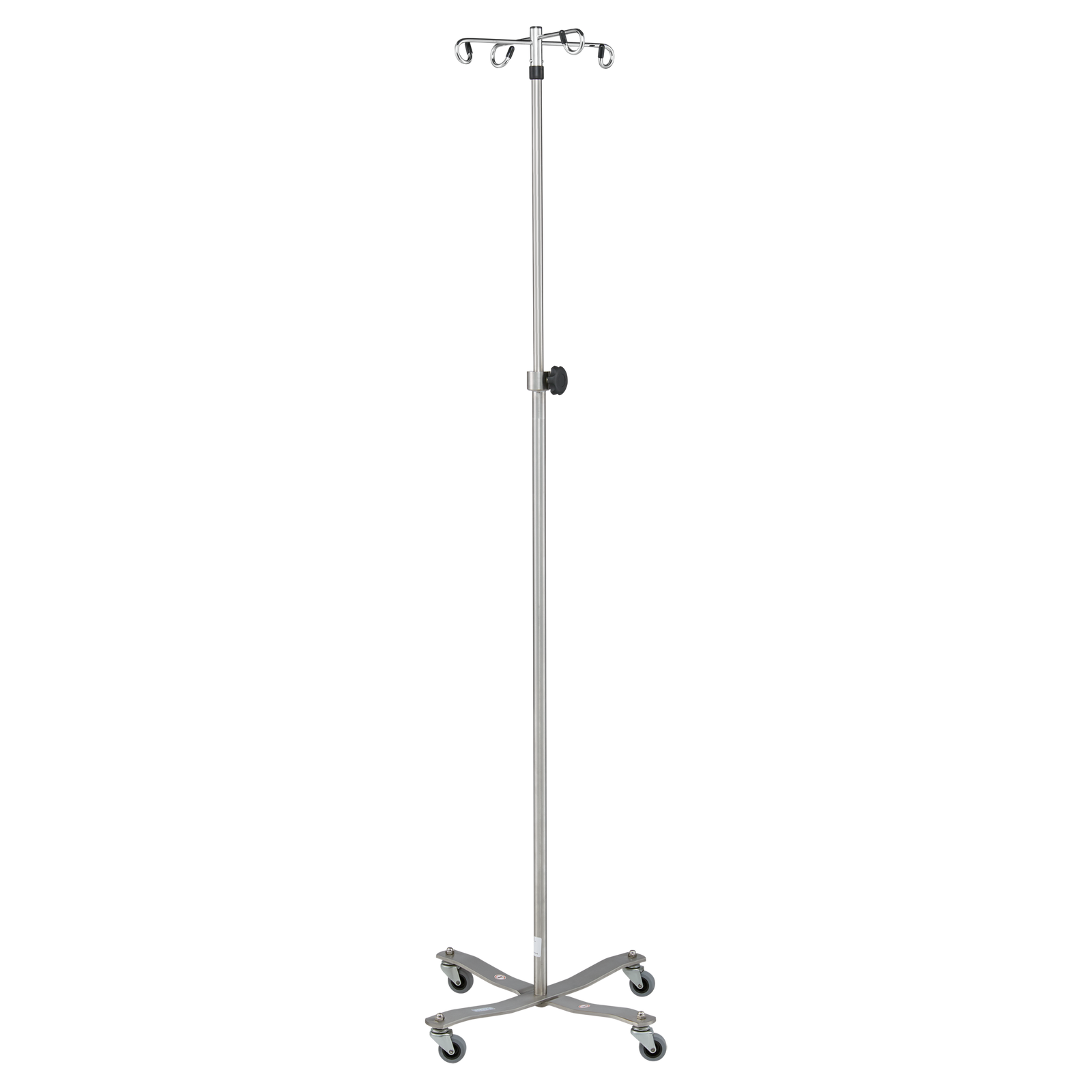 Blickman 1410SS-4 4-Leg Stainless Steel IV Stand, Tru-Loc, 4 Hooks | QuinceMedical.com