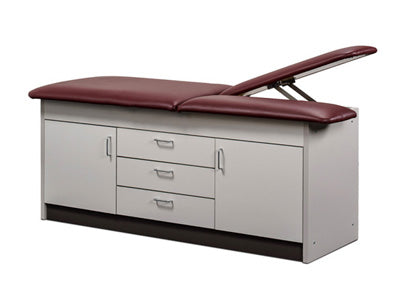 Clinton 91009 Cabinet Table with Center Drawers & Closed-Door Storage