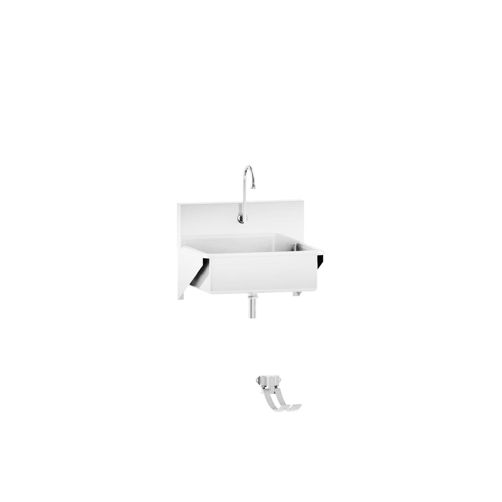 Blickman 7878SS-FO Windsor Single Station Wall-Mounted Surgical Scrub Sink, Foot Action Control | QuinceMedical.com