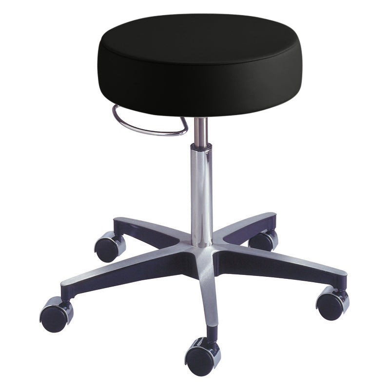 Brewer Pneumatic Aluminum Exam Stool with Brushed Aluminum Base